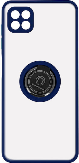 Case Samsung Galaxy A22 5g Bi-material Metal Ring Support Dark Blue