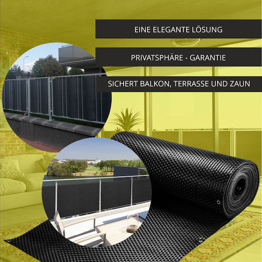 Kadax Balcony Screen Mat Balcony Terrace 0.9x5m Fence Black