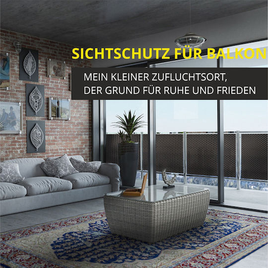 Kadax Balkonsichtschutz Technorattan Balkonmatte 0,9x4m