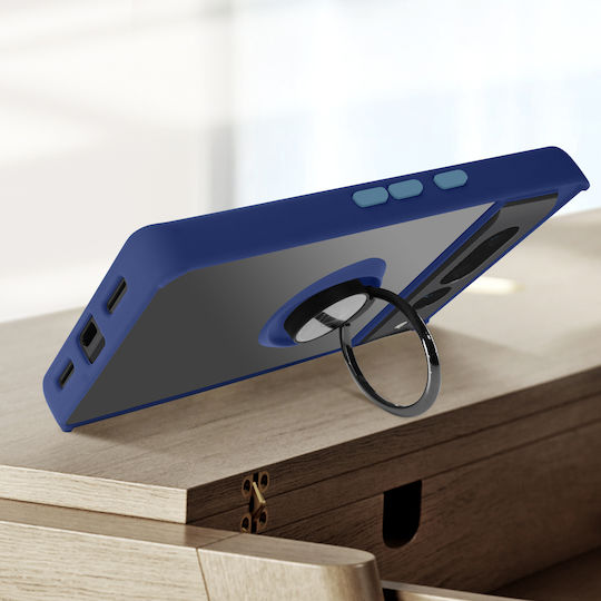 Made Google Pixel 7 Pro Case Bi-material Metallic Ring Video Stand Blue