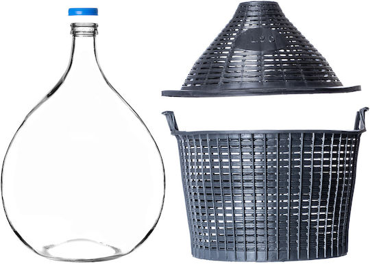 Kadax Balloon Bottle Carboy Wine In A Basket A Cap 15 L