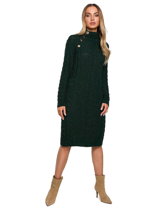 MOE Shirt Dress Dress Turtleneck Beige