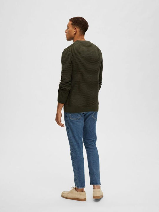 Selected Men's Long Sleeve Sweater Forest Night