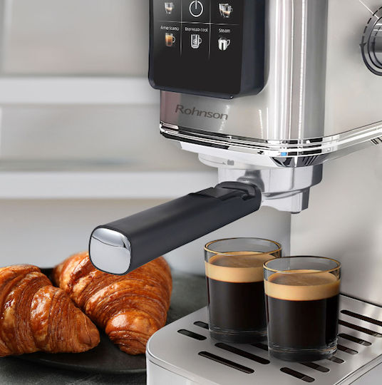 Rohnson Automatic Espresso Machine 1350W Pressure 20bar Silver R-98016