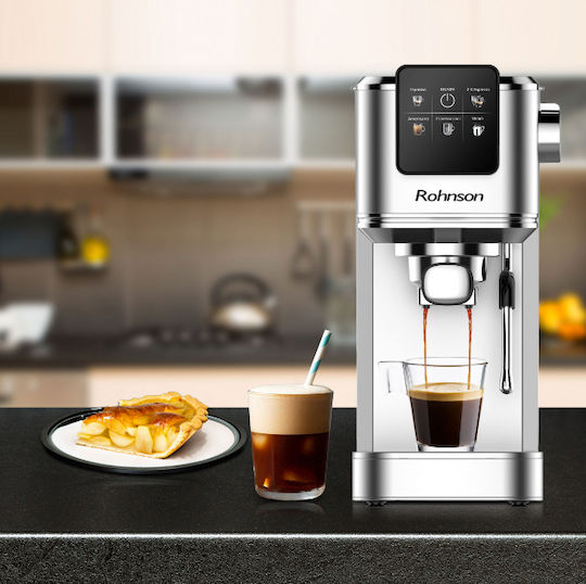 Rohnson Automatic Espresso Machine 1350W Pressure 20bar Silver R-98016