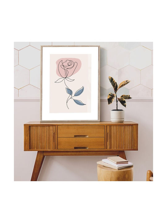 Walls Poster Pink Line Rose 15x20cm