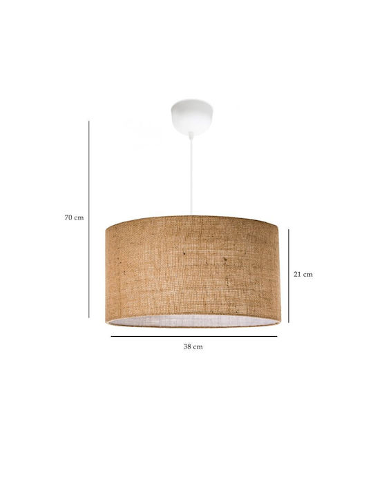 Megapap Monahan Pendant Light Beige with Socket E27 38x21x70cm