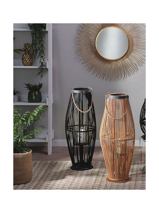 Beliani Wooden Black Lantern 72cm