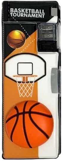 Plastic Basketball Pencil Case with Multicolored Sharpener