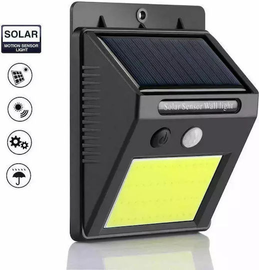 Set of 4 Wall Solar Lights Cold White 6500K with Motion Sensor and Photocell IP65