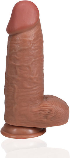 Shots Ρεαλιστικό Dildo με Όρχεις και Βεντούζα Καφέ 25cm