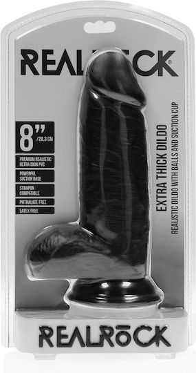 Shots Ρεαλιστικό Dildo με Όρχεις και Βεντούζα Μαύρο 20cm