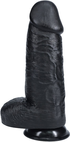 Shots Ρεαλιστικό Dildo με Όρχεις και Βεντούζα Μαύρο 25cm