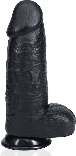Shots Ρεαλιστικό Dildo με Όρχεις και Βεντούζα Μαύρο 25cm