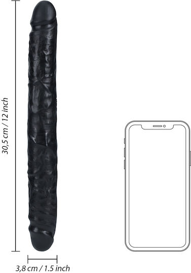 Shots Διπλό Dildo Μαύρο 30cm