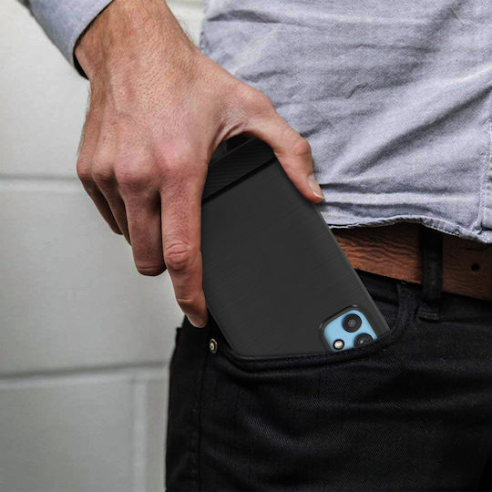 Cover Samsung Galaxy A32 5g Silicone Brushed Aluminum Effect Black