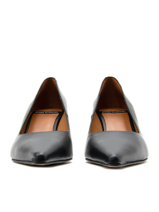 Leder Pumps mit hohem Absatz Schwarz