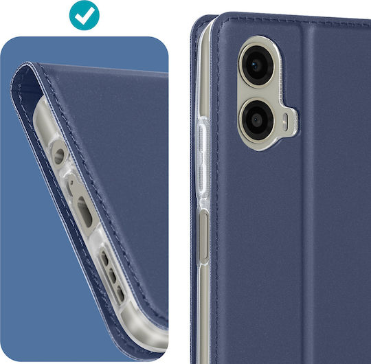 Dux Ducis Folio Case Motorola Moto G34 5g Satin Effect Wallet Dark Blue