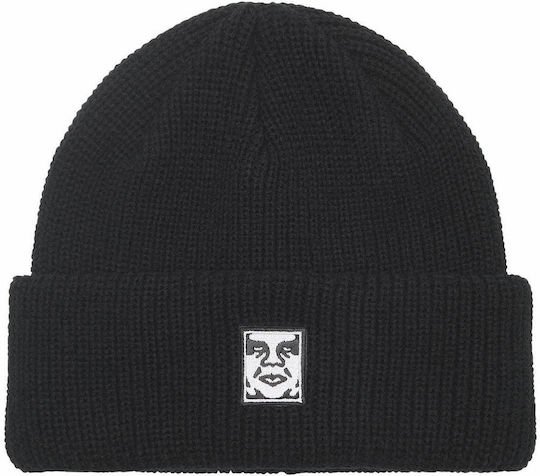 Mid Icon Patch Beanie Unisex Σκούφος Πλεκτός σε Μαύρο χρώμα