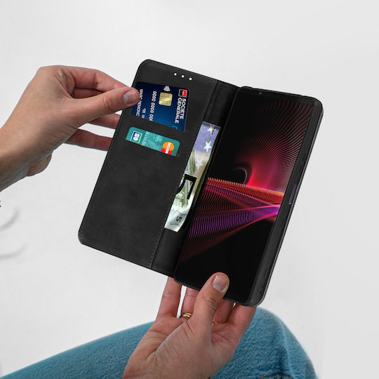 Folio-Hülle Sony Xperia 1 III Wallet Video Halter Magnetverschluss Schwarz