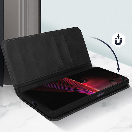 Folio-Hülle Sony Xperia 1 III Wallet Video Halter Magnetverschluss Schwarz