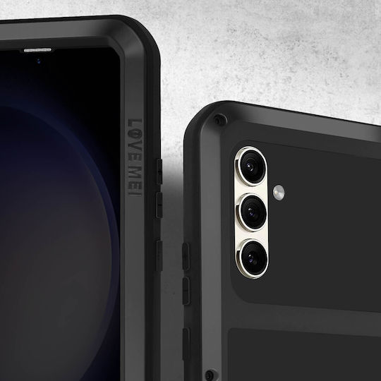 Love Mei удароустойчив и водоустойчив калъф за Samsung S23 черен