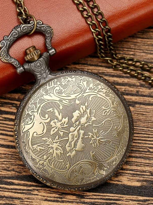 Ρολόι Τσέπης Ac Dc Χρυσή Απόχρωση Αλυσίδα Ac Dc Pocket Watch In Gold Tone Chain Molfs