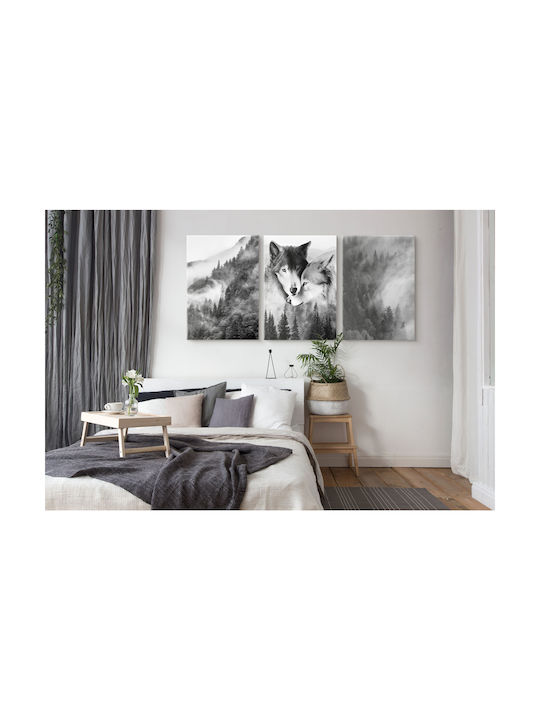 Naklejkomania Τρίπτυχος Πίνακας σε Καμβά 60x120cm