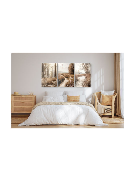 Naklejkomania Τρίπτυχος Πίνακας σε Καμβά 60x120cm