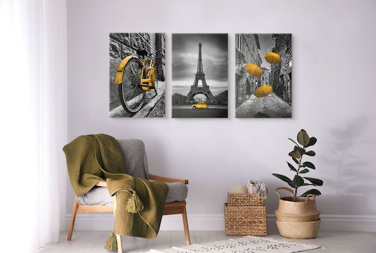 Naklejkomania Τρίπτυχος Πίνακας σε Καμβά 60x120cm