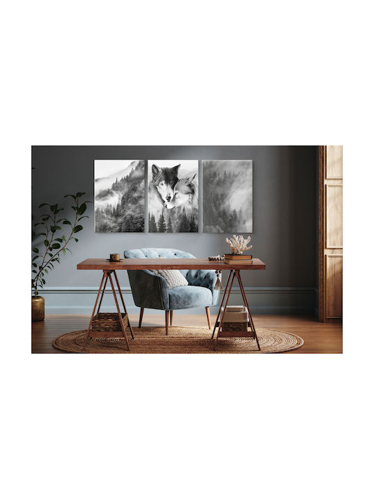 Naklejkomania Τρίπτυχος Πίνακας σε Καμβά 60x120cm
