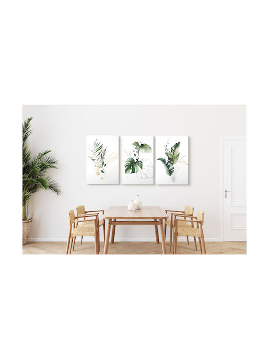 Naklejkomania Τρίπτυχος Πίνακας σε Καμβά 60x120cm