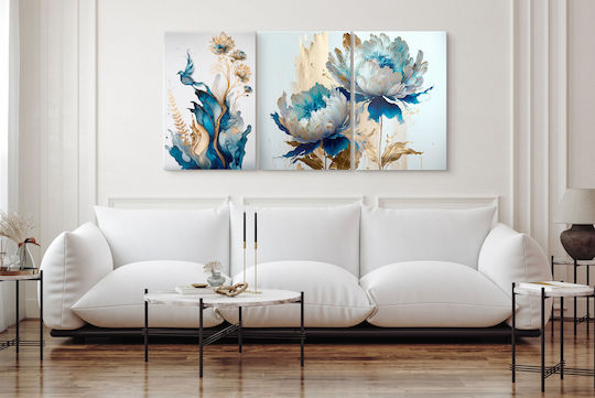 Naklejkomania Τρίπτυχος Πίνακας σε Καμβά 60x120cm
