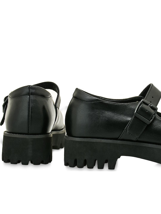 Synthetic Leather Ballerinas Mary Jane Black
