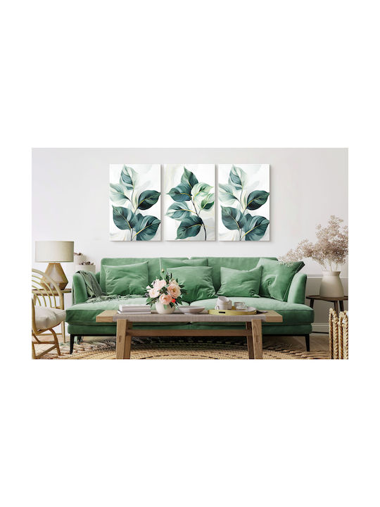 Naklejkomania Τρίπτυχος Πίνακας σε Καμβά 60x120cm
