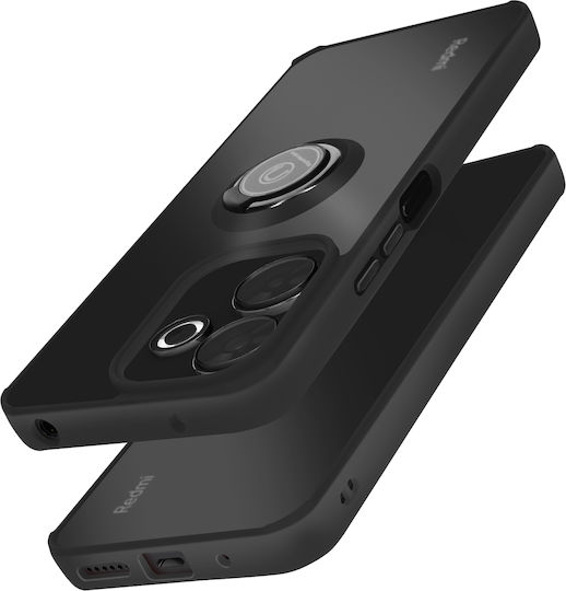 Avizar Ring Case Redmi 13 4g Integrated Stand Black