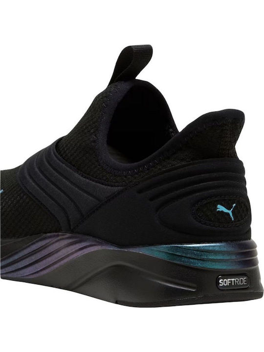 Stoff Damen Slip-Ons Schwarz