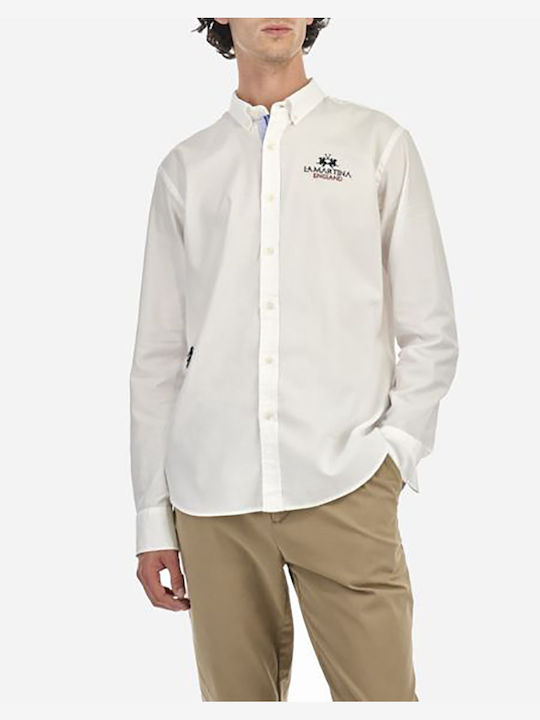 La Martina Men's Shirt Long Sleeve Cotton White