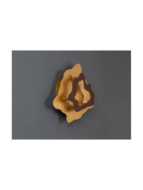 Halo Leuchte Wand mit Integrierter LED und Warmweißes Licht Gold 34x27cm