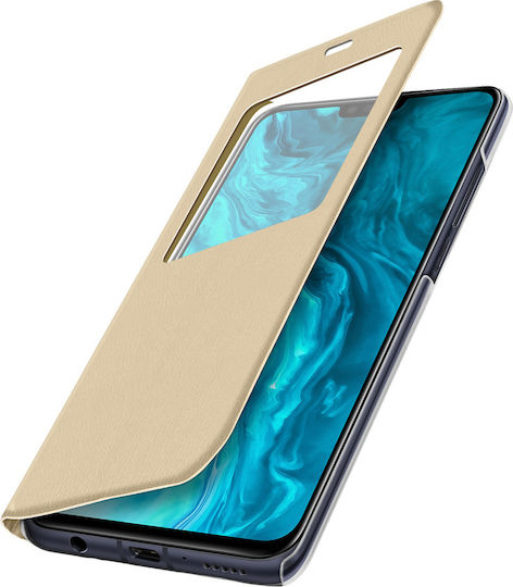 Калъф Clear View за Honor 9x Lite ултратънък златен