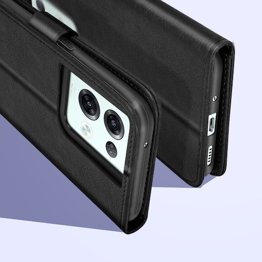 Husă portofel tip folio Oppo Reno 8 Pro 5G cu suport video negru