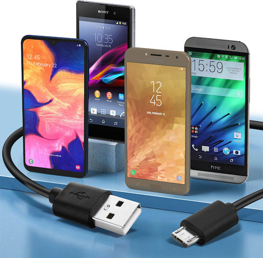 Avizar Regular USB 2.0 to micro USB Cable Μαύρο 0.5m 1τμχ