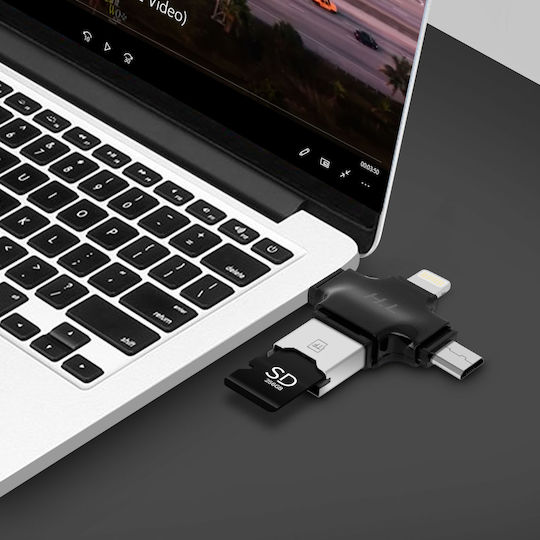 Avizar Card Reader Lightning micro USB Type-C για microSD