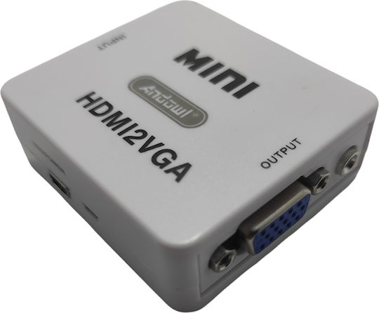 Andowl Q-JC145 Μετατροπέας HDMI female σε VGA female Λευκό 1τμχ