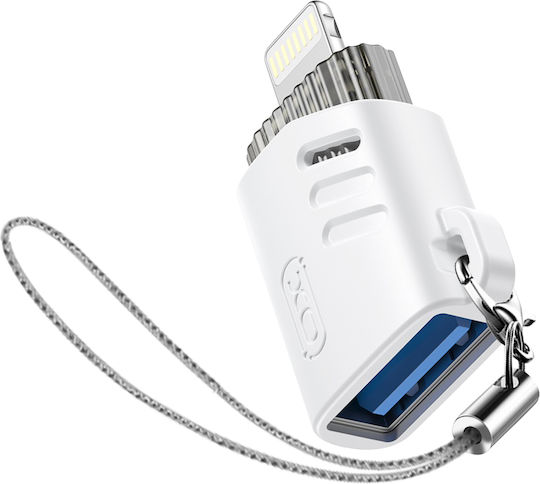 XO Μετατροπέας USB-A female σε Lightning male Λευκό 1τμχ XO-NB256A