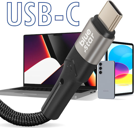 Blue Star USB 2.0 USB-C Male To USB-C 60W PD Cable Black 2m