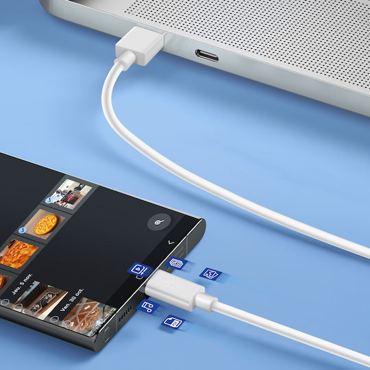 3MK Hyper USB 3.0 Cable USB-C male - USB-A 60W Λευκό 1.2m