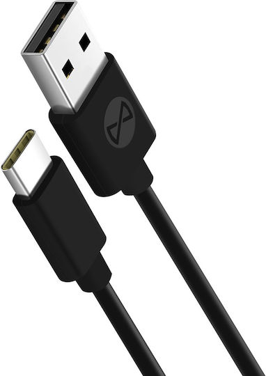 Forever USB 2.0 Kabel USB-C männlich - USB-A Schwarz 1m