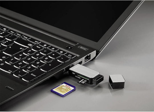 HAMA Card Reader USB 3.0 για SD/microSD Γκρι
