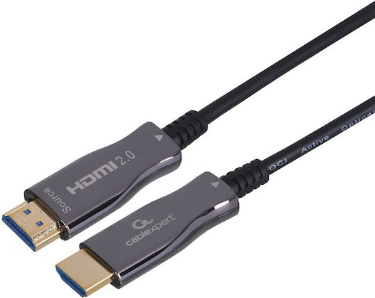 Cablexpert Aktives Optisches HDMI 2.0 Premium High Speed 4K 60Hz HDR Kabel HDMI-Stecker - HDMI-Stecker 20m Schwarz